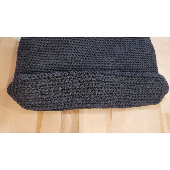 The SAK Crochet Shoulder Strap Hobo Bag Purse Knit Boho Zip Black Elliott Lucca - Picture 4 of 10